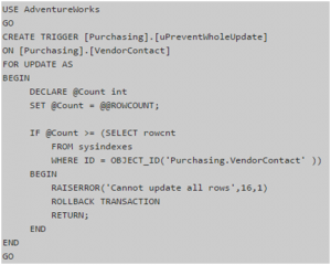 Prevent Accidental Update or Delete Commands in a SQL Server Table