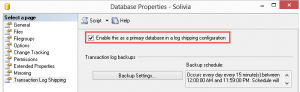 Transaction Log Shipping configuration 