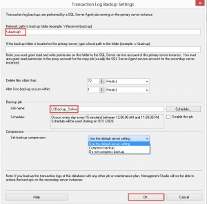 Backup settings