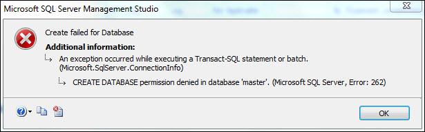 Microsoft SQL Server Error 262